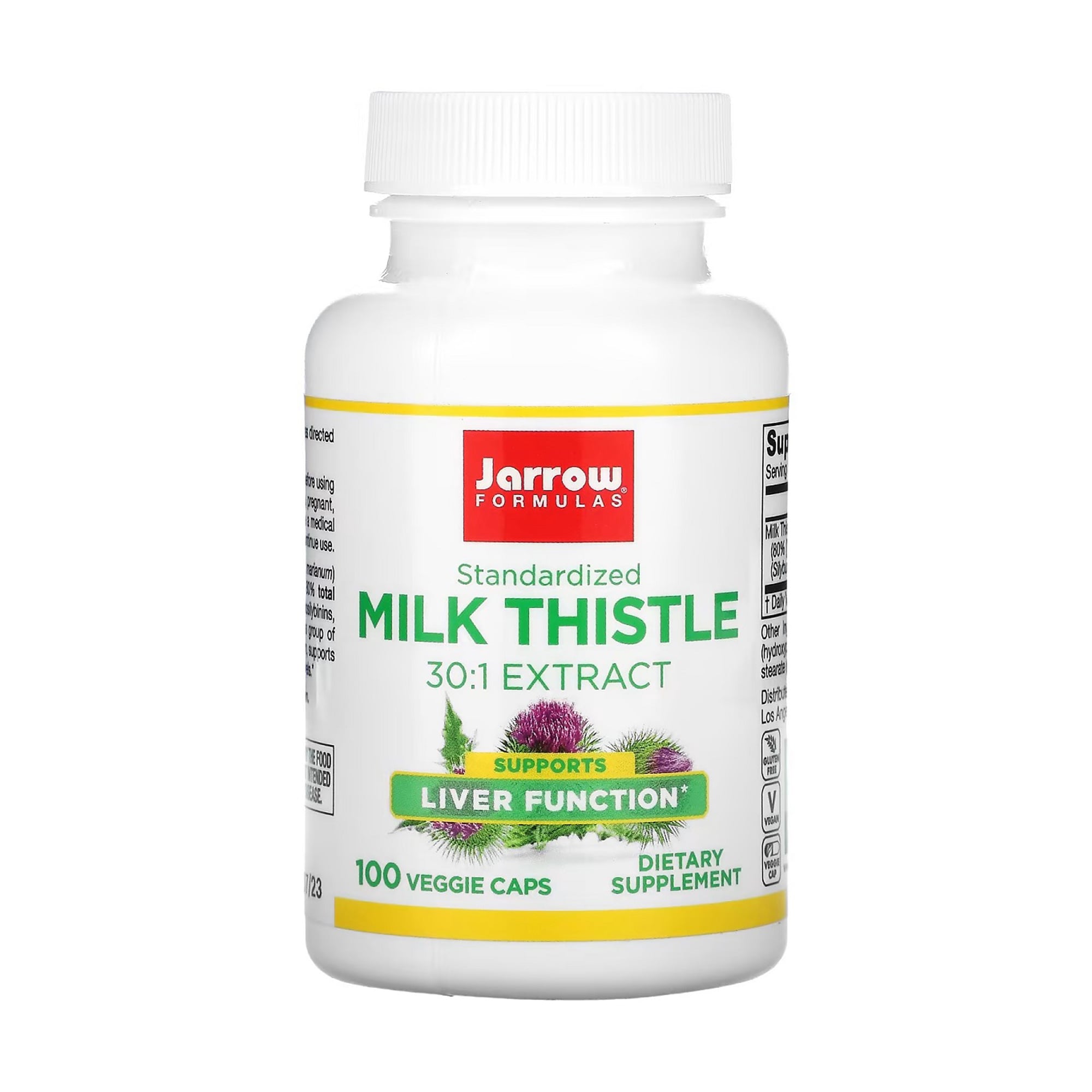 Стандартизована розторопша Jarrow Formulas Standardized Milk Thistle 30:1 Extract, 100 вегетаріанських капсул